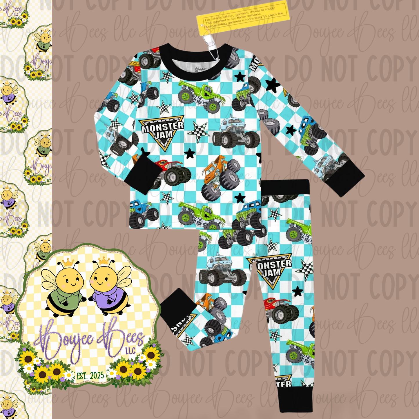 Monster Mash & Checks 2 Piece Jams Set