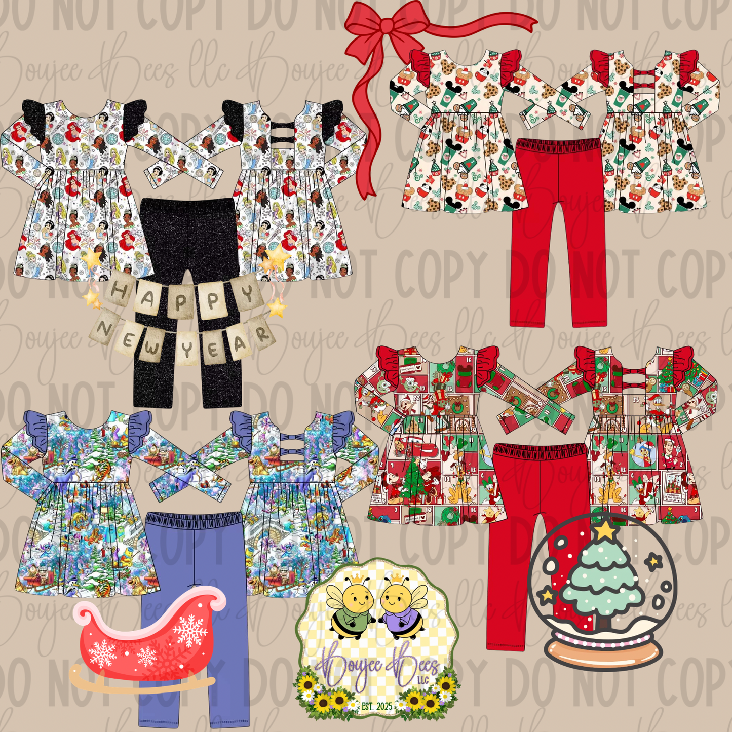Christmas Cuties Throw Back Peplum 2 Piece Set