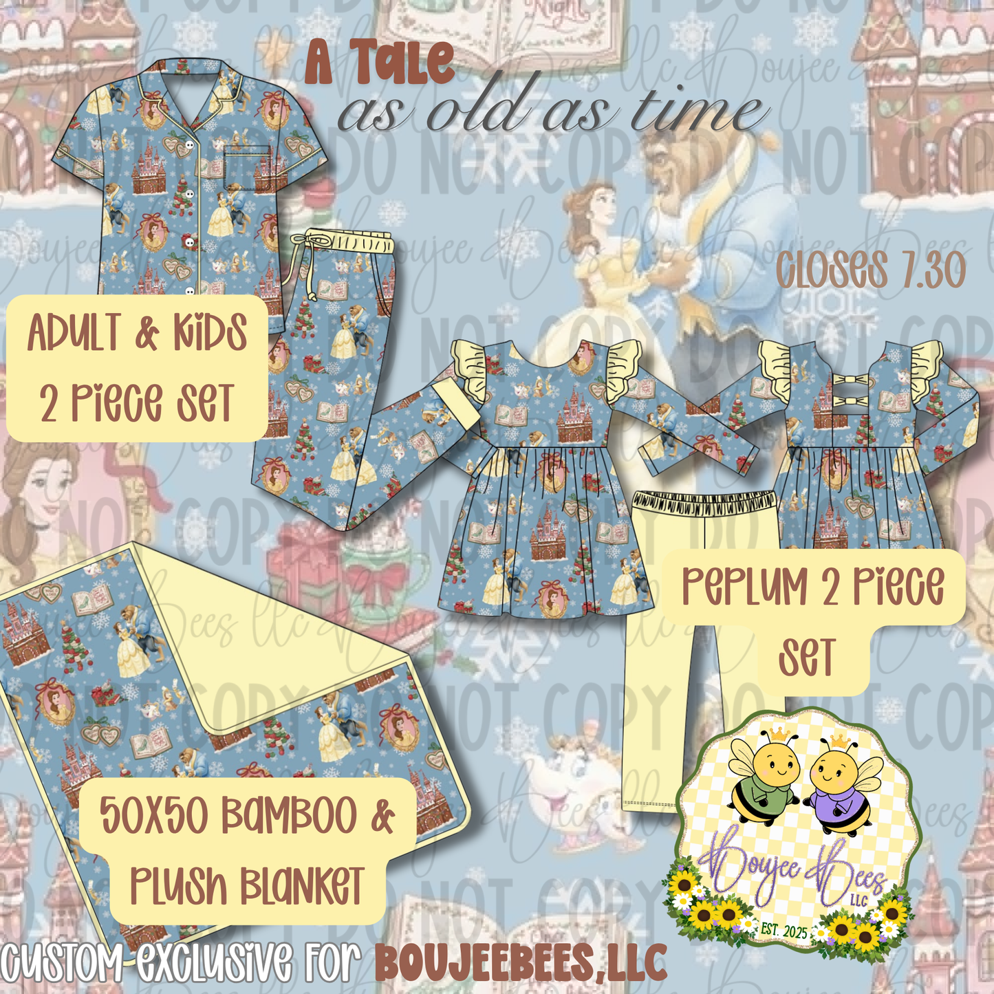 A Tale as Old as Time Bamboo Cloud Blanket Bamboo and Plush 50x50