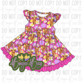 Moooove Over Flutter Sleeve Twirl Dress