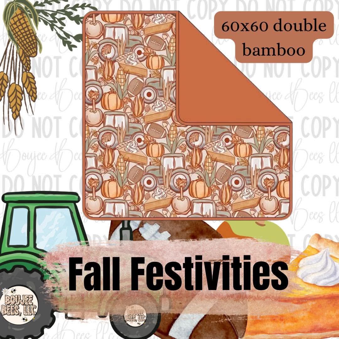 Fall Festivities 50x50 Bamboo & Plush blanket