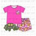 Moooove Over Shorts and Pocket T Set