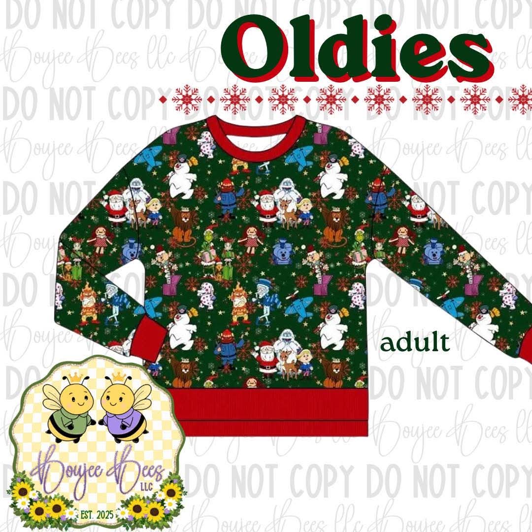 Oldies Christmas Bamboo Crew Neck Sweatshirt