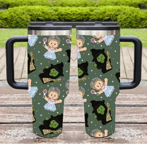 40oz Printed Tumbler Flip Straw