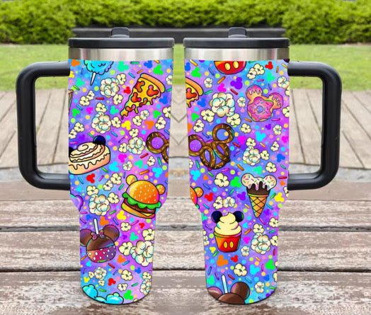 40oz Printed Tumbler Flip Straw