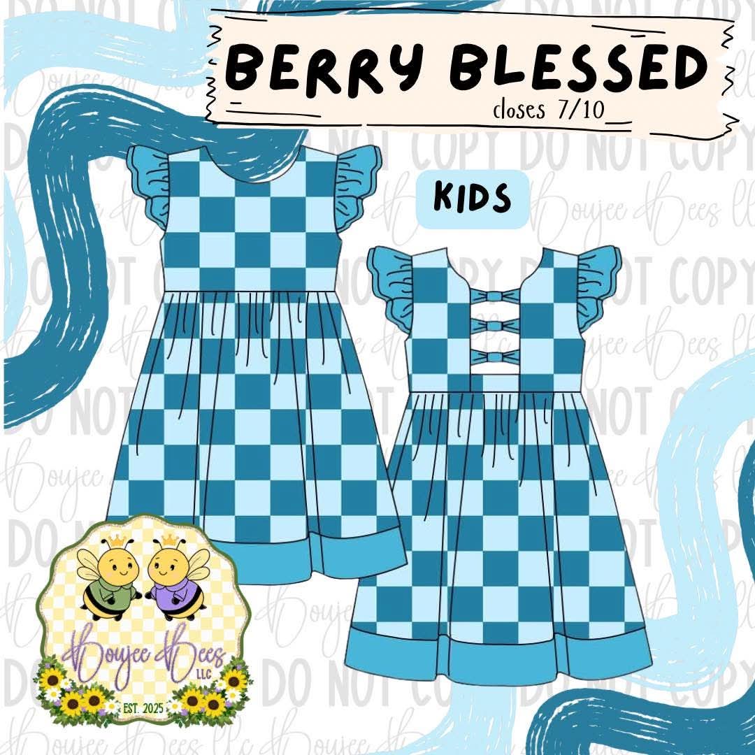 Berry Blessed Checks Twirl Dress