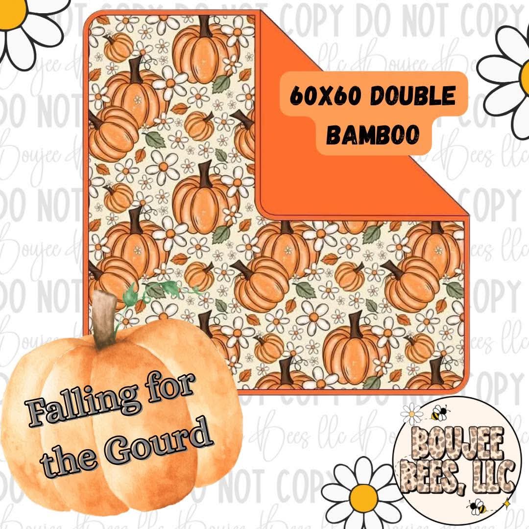 Falling for the Gourd 50x50 Bamboo & Plush blanket