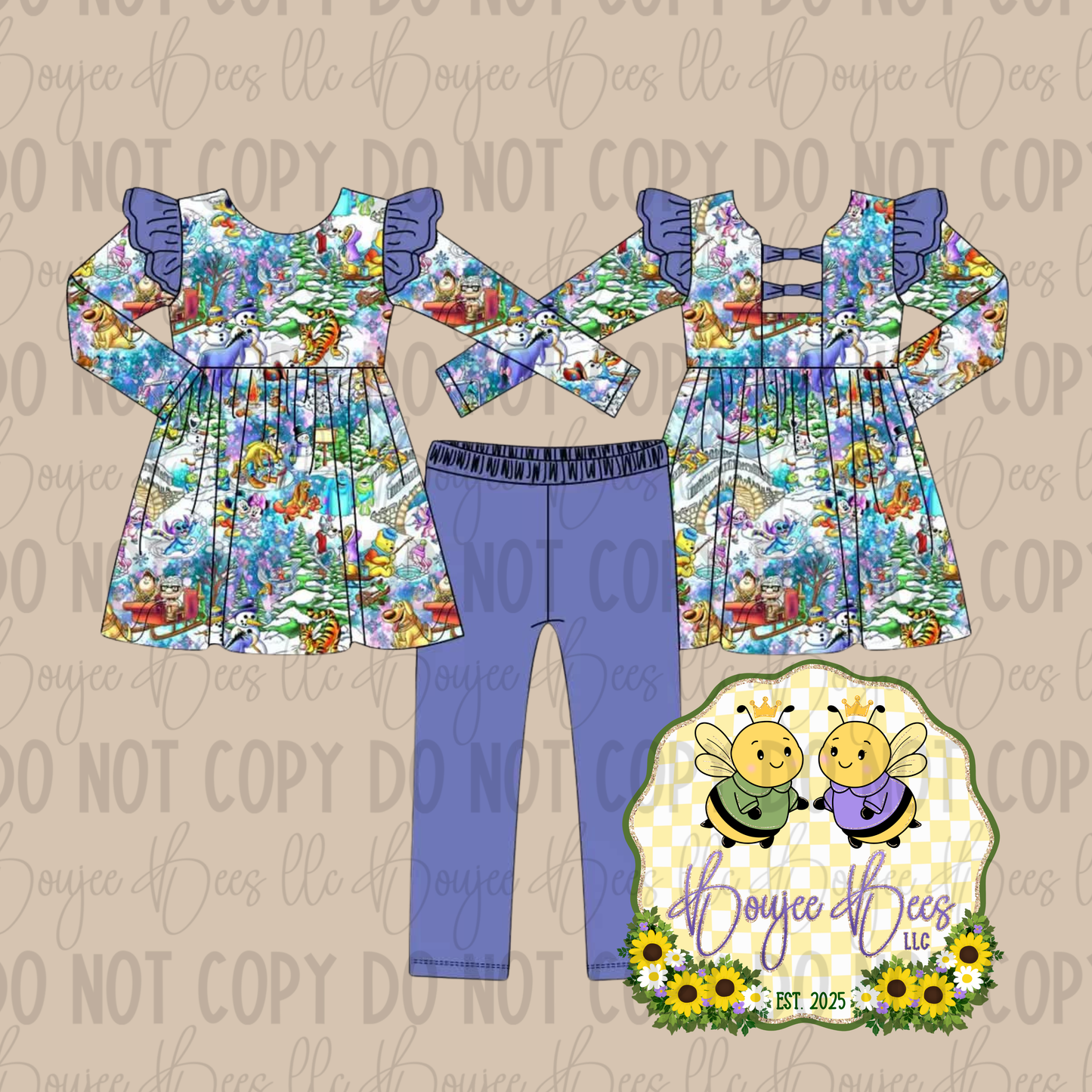 Winterwonder Land Throw Back Peplum 2 Piece Set
