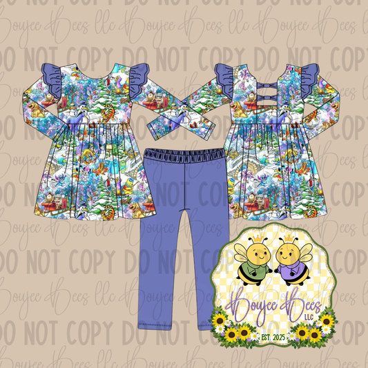 Winterwonder Land Throw Back Peplum 2 Piece Set