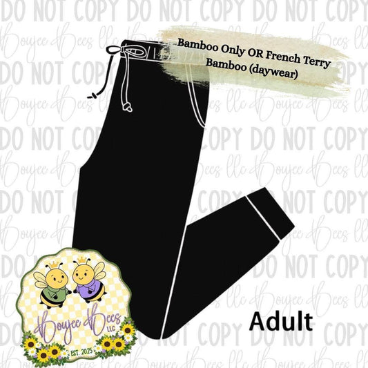 Solid Black Adult Joggers
