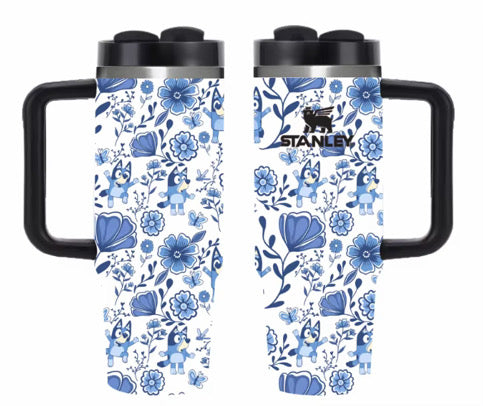 40oz Printed Tumbler Flip Straw