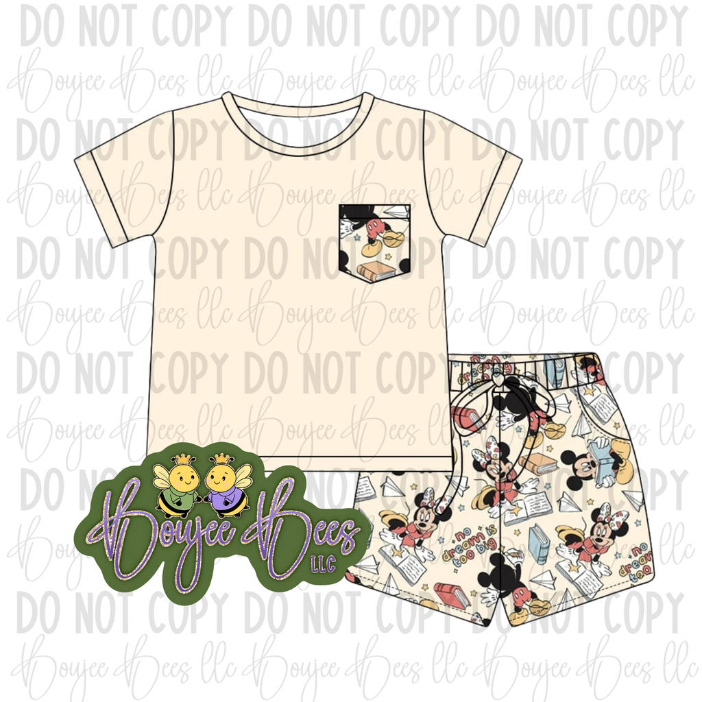 Learning with the Mouse Shorts and Pocket T Set