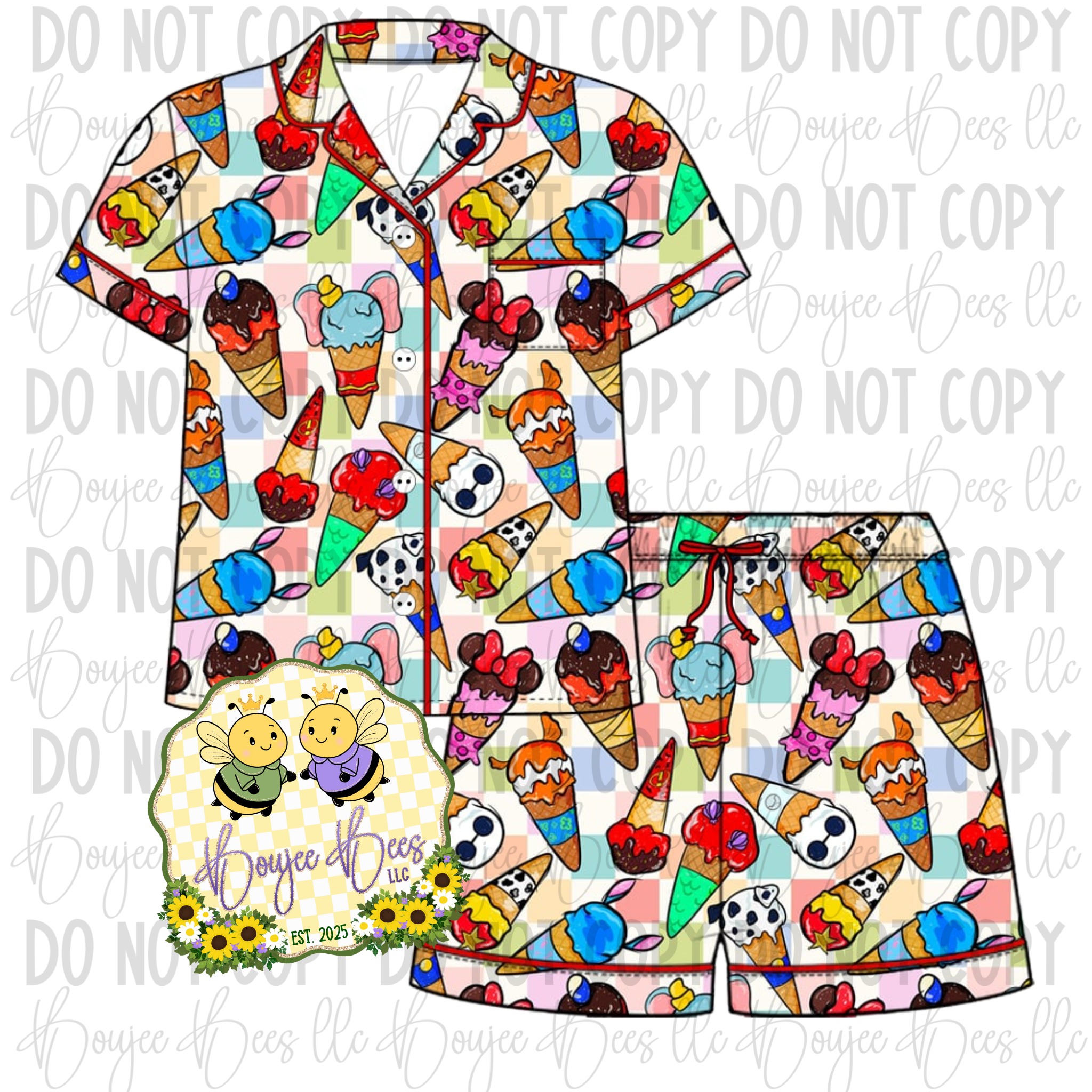 Sweetest Ice Cream Adult Shorts Set