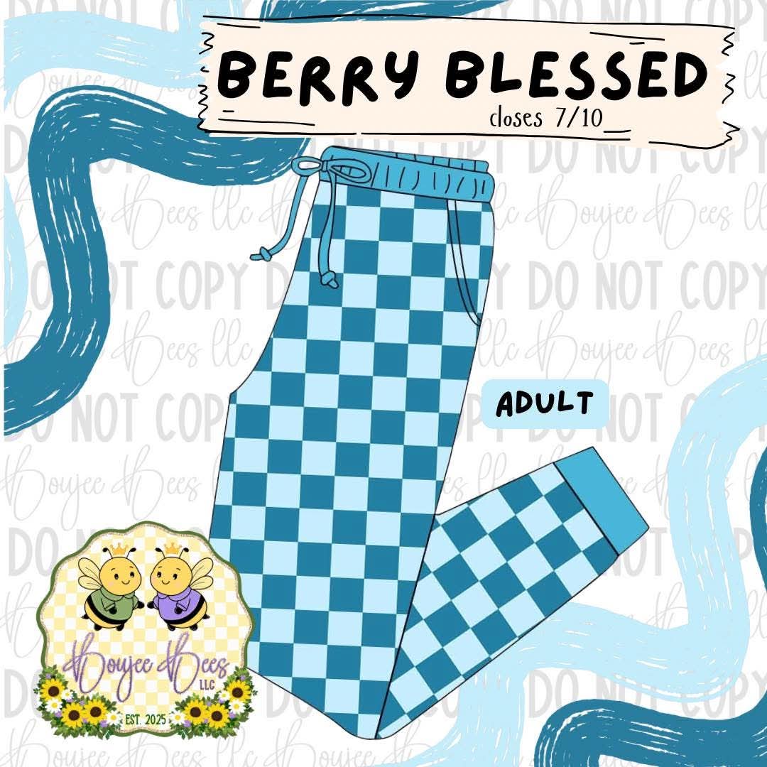 Berry Blessed Checks Adult Joggers