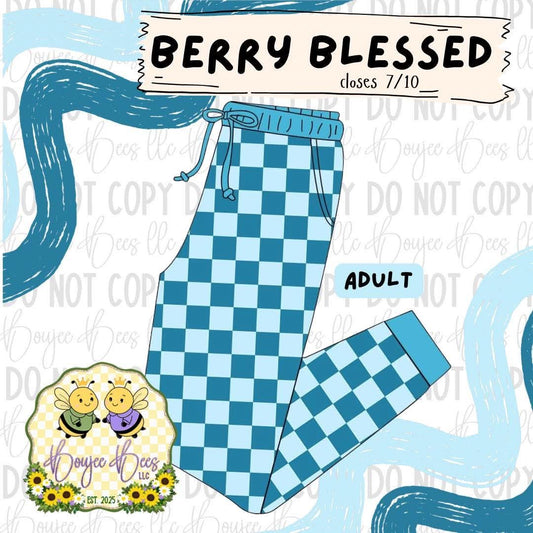 Berry Blessed Checks Adult Joggers