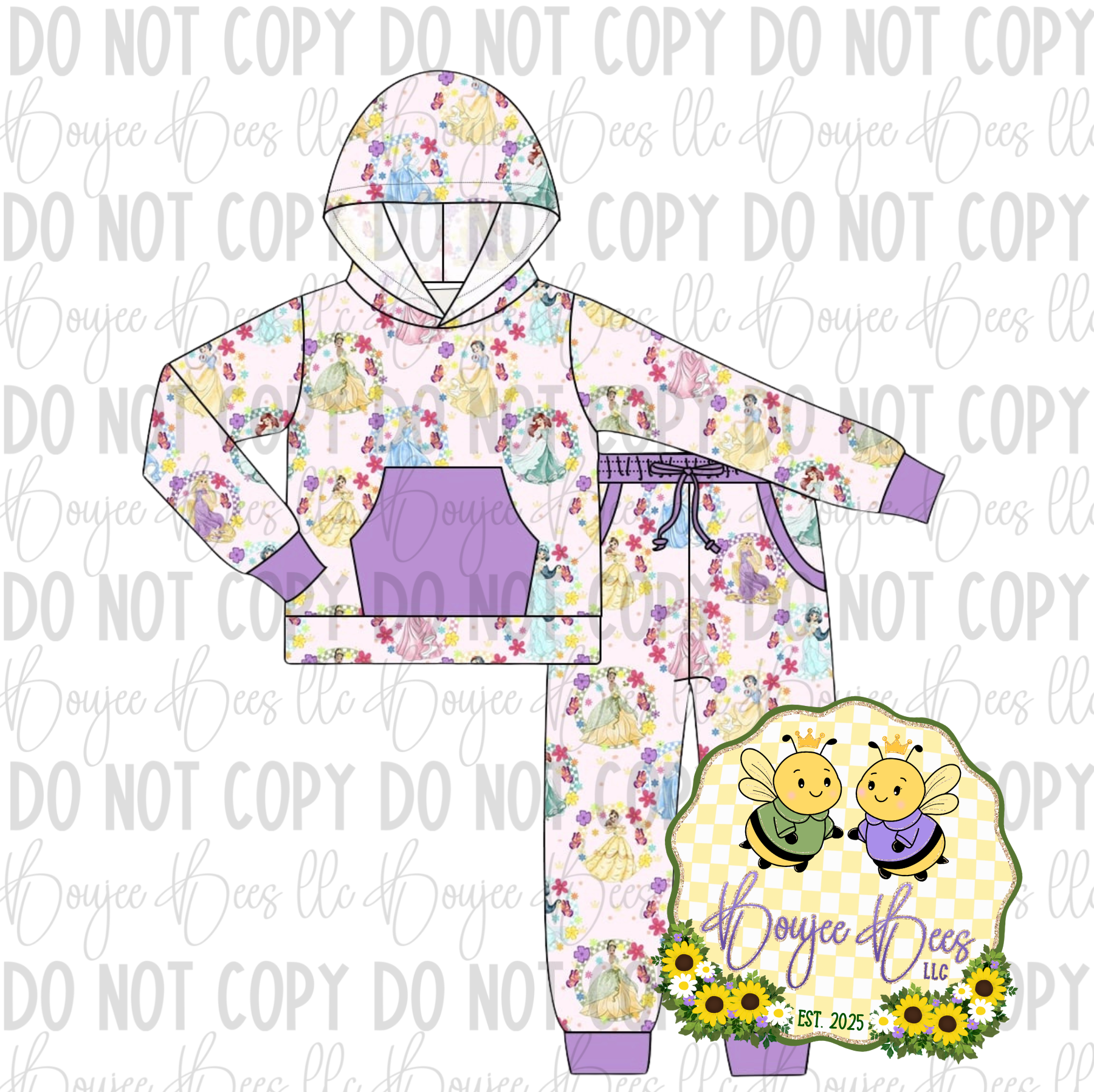 Fluttering Royals 2 Piece Hooded Jogger Set