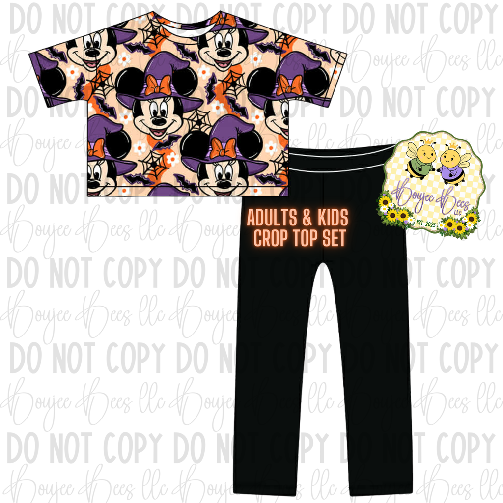 Spooktacular Mouse Kids Crop Top & Leggings Set