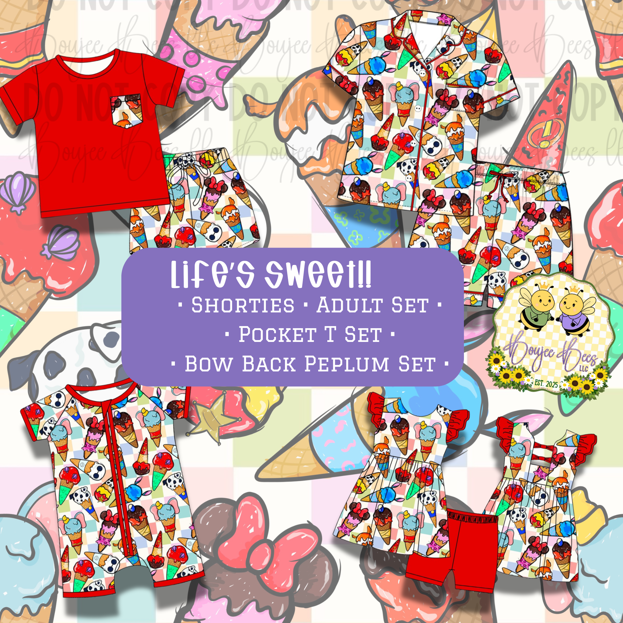 Sweetest Ice Cream Cones Pocket T Set