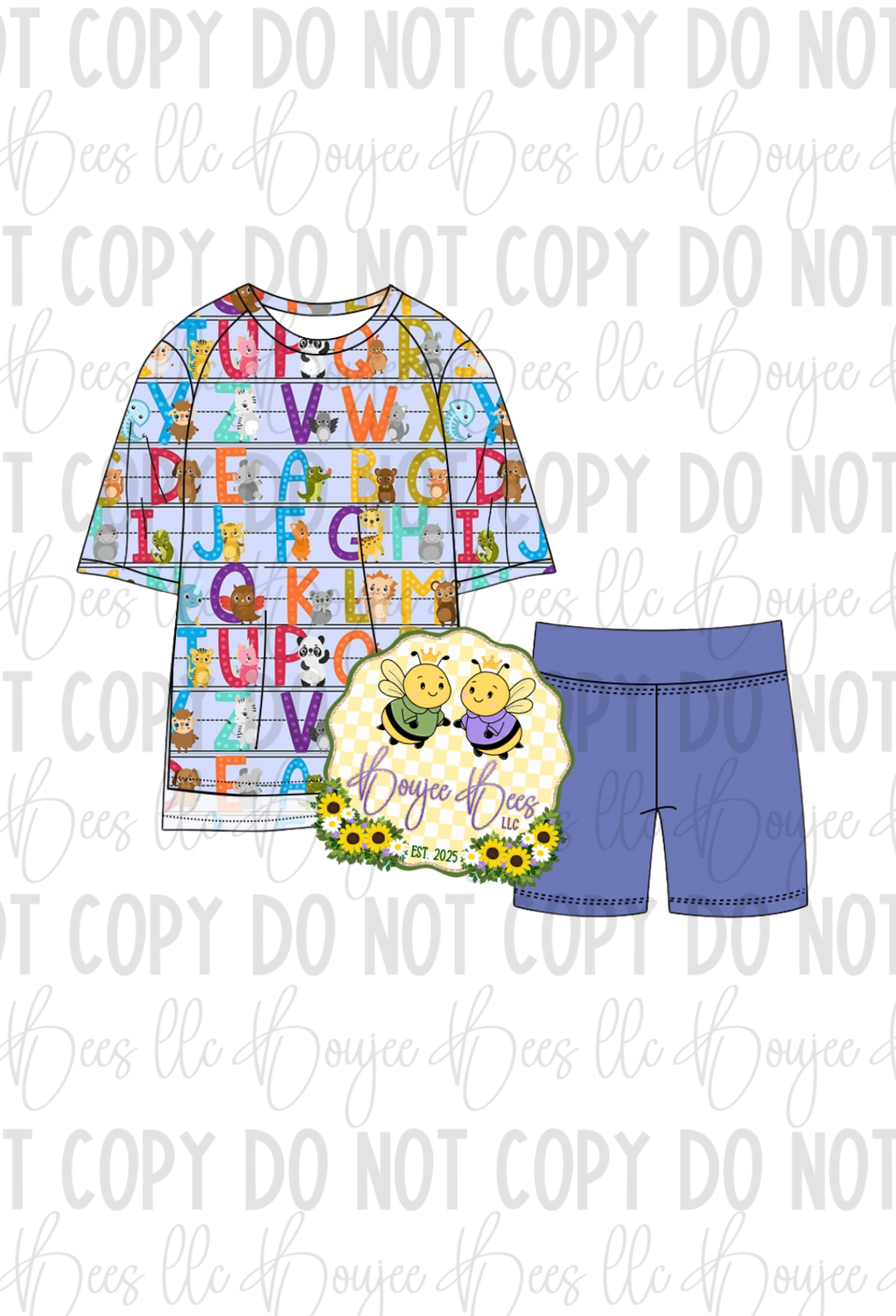 Alphabet Buddies Adult Shorts Set