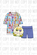 Alphabet Buddies Adult Shorts Set