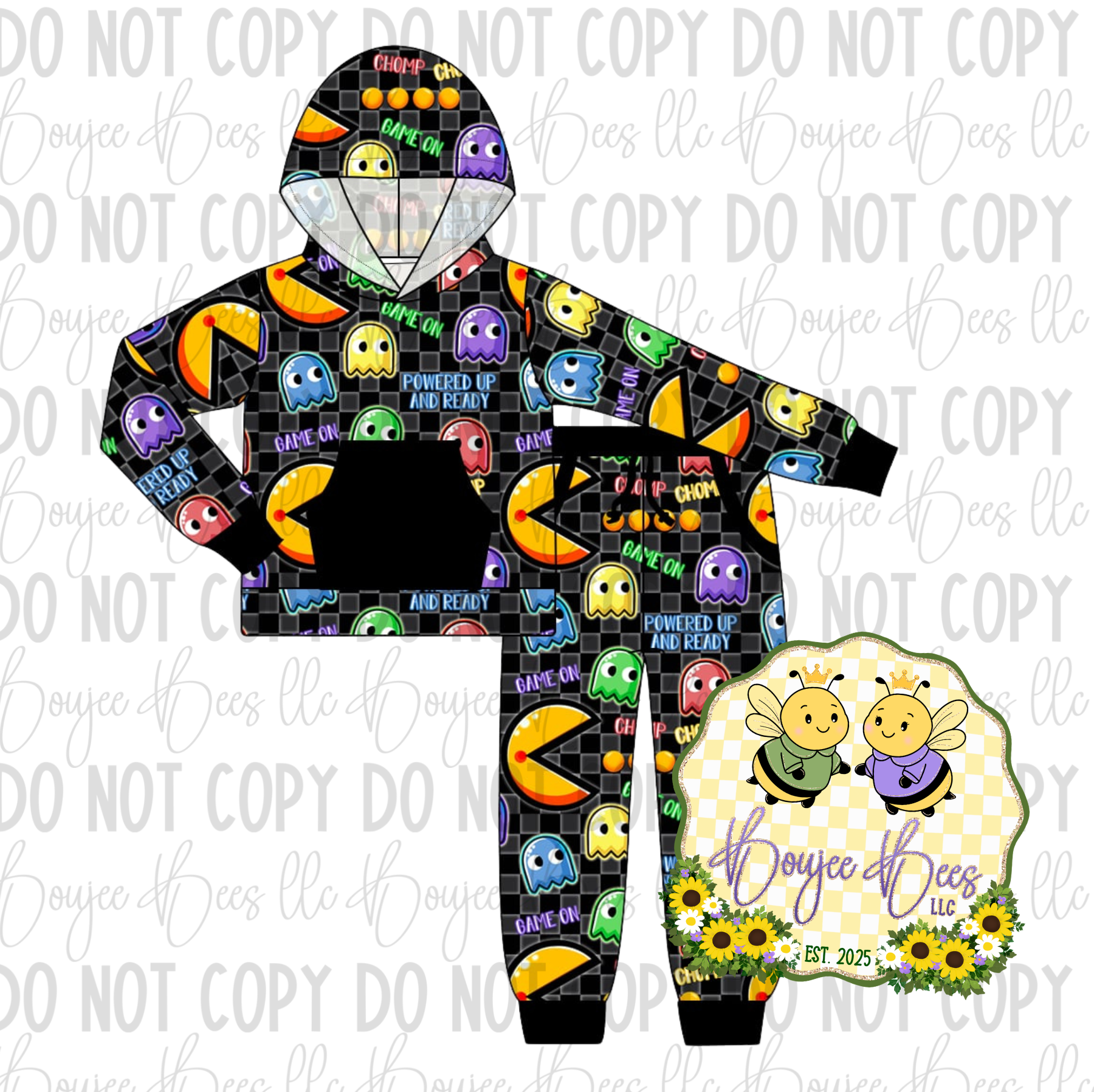 Pac- Man 2 Piece Hooded Set