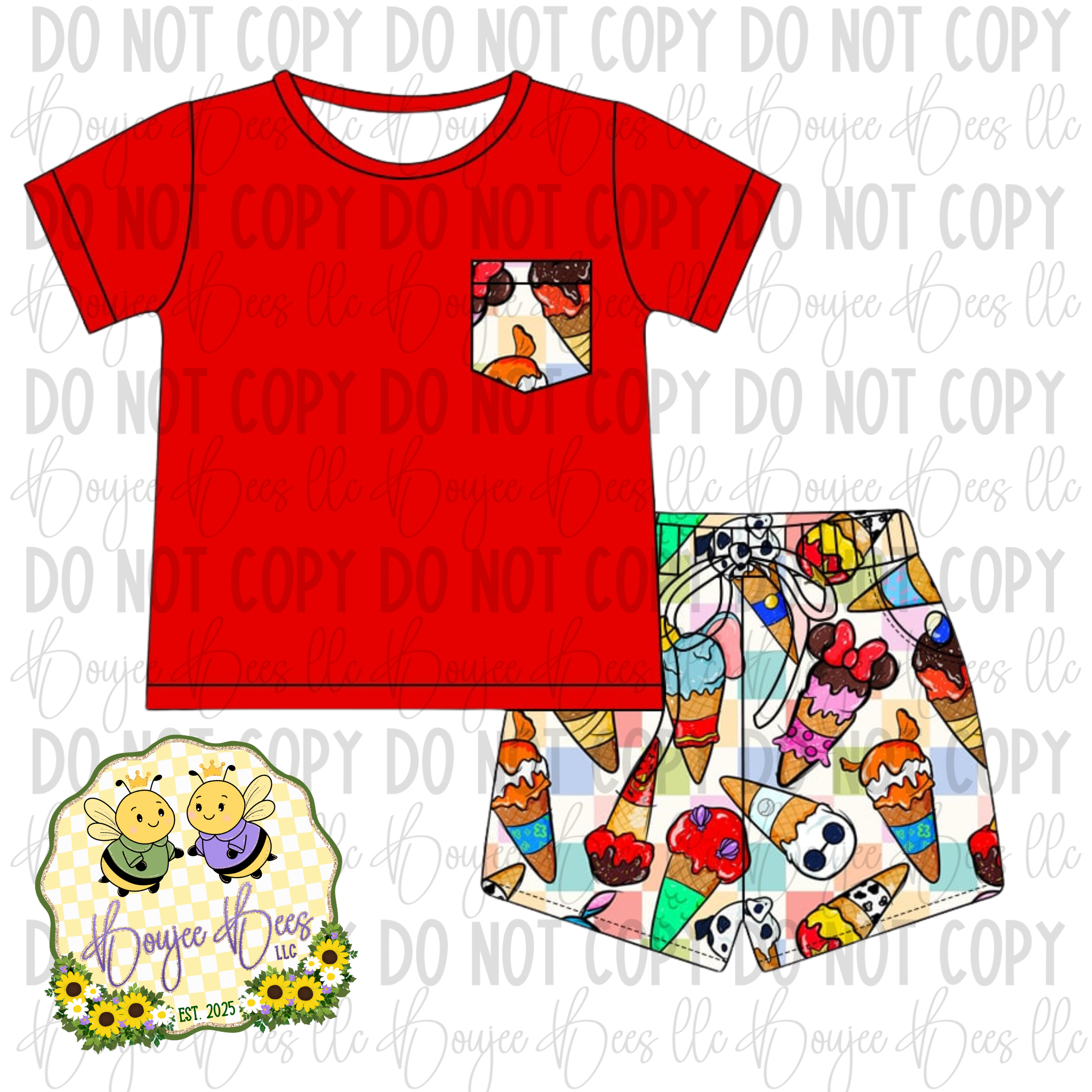 Sweetest Ice Cream Cones Pocket T Set