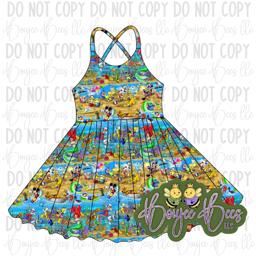 Beach Please Adult Twirl Dress