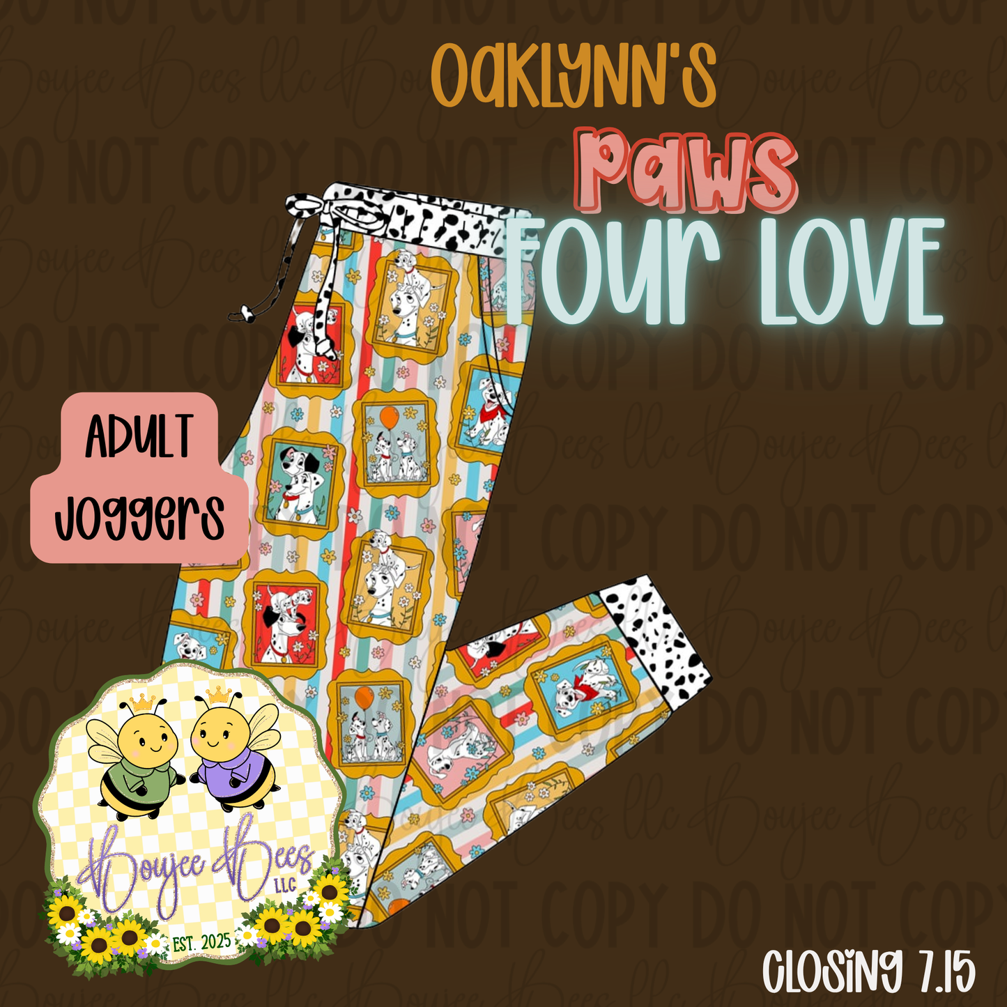 Oaklynn’s Paws Four LoveAdult Joggers