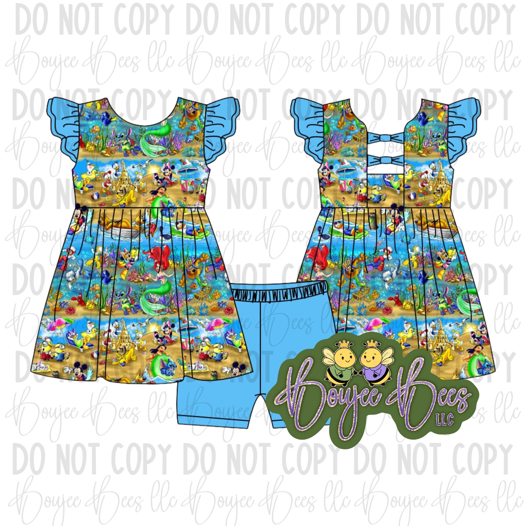 Beach Please Shorts and Peplum Top Set