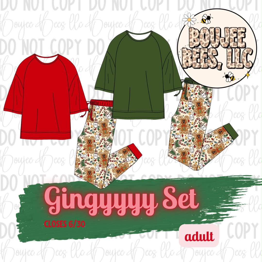 Gingyyy Adult Joggers Set- Green Top