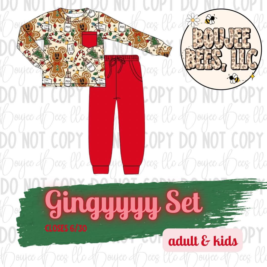 Gingyyy Adult Joggers Set- Printed Top