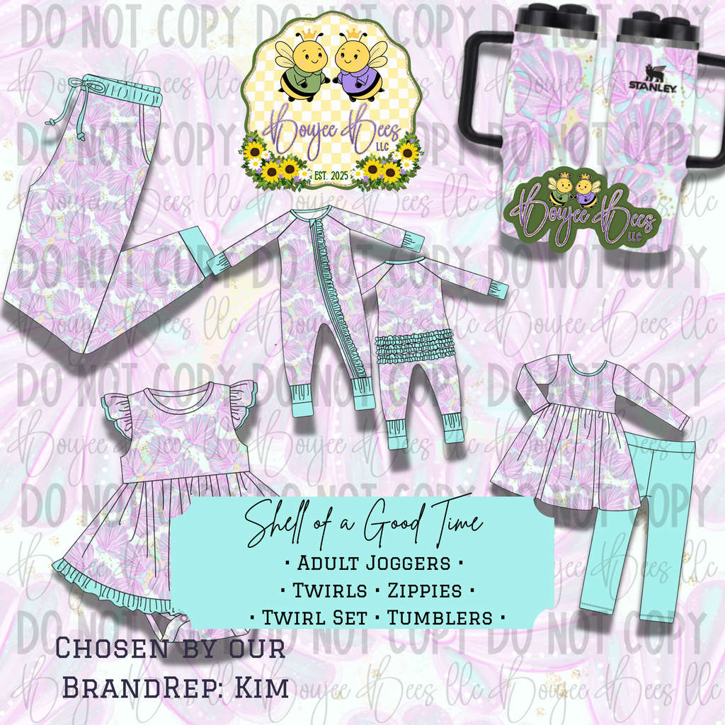 Shell of a Good Time Ruffle Zippie