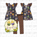 Mousey Hallows Shorts Sleeve Peplum Set