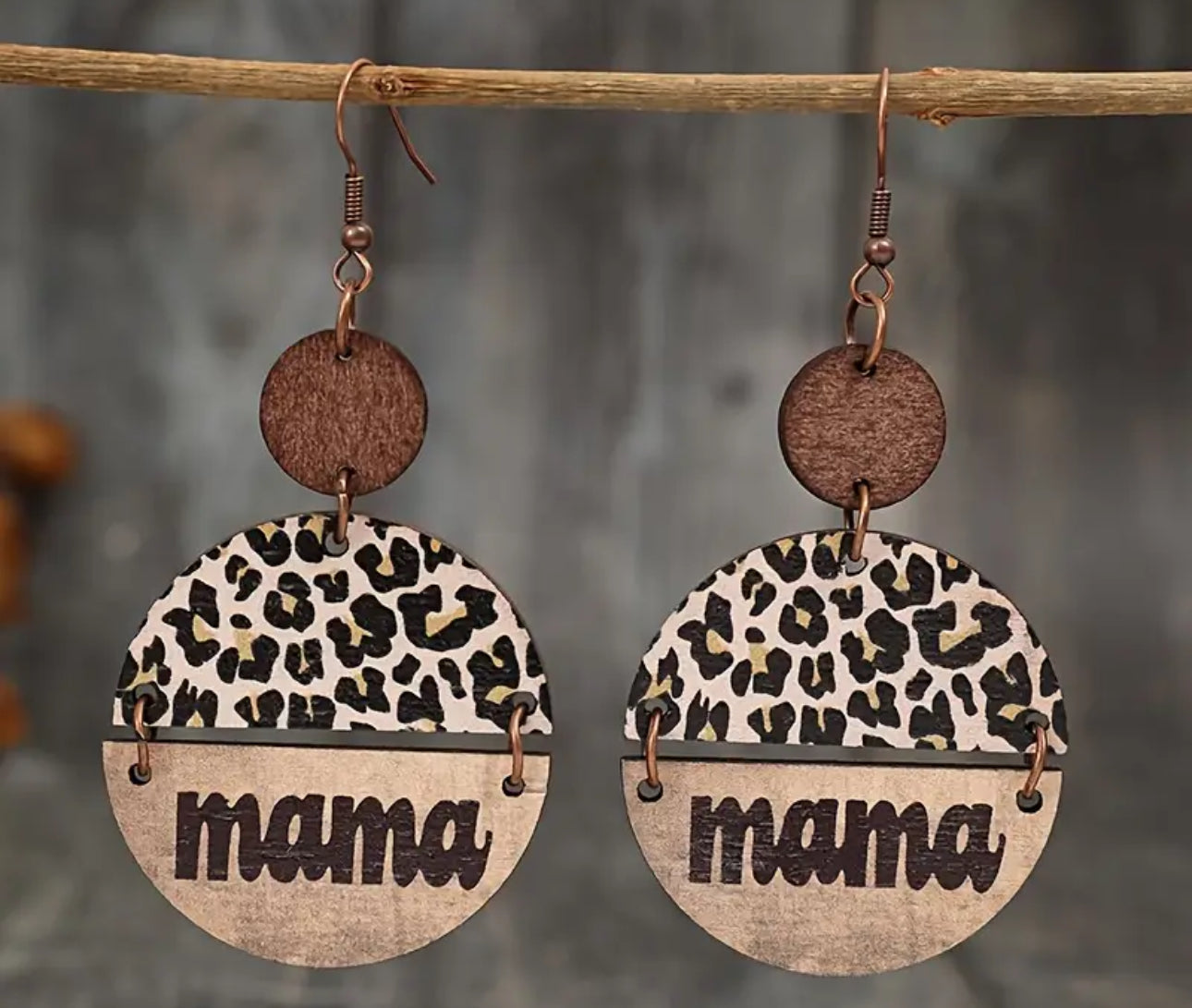 Light Mama Leopard Wooden Dangles