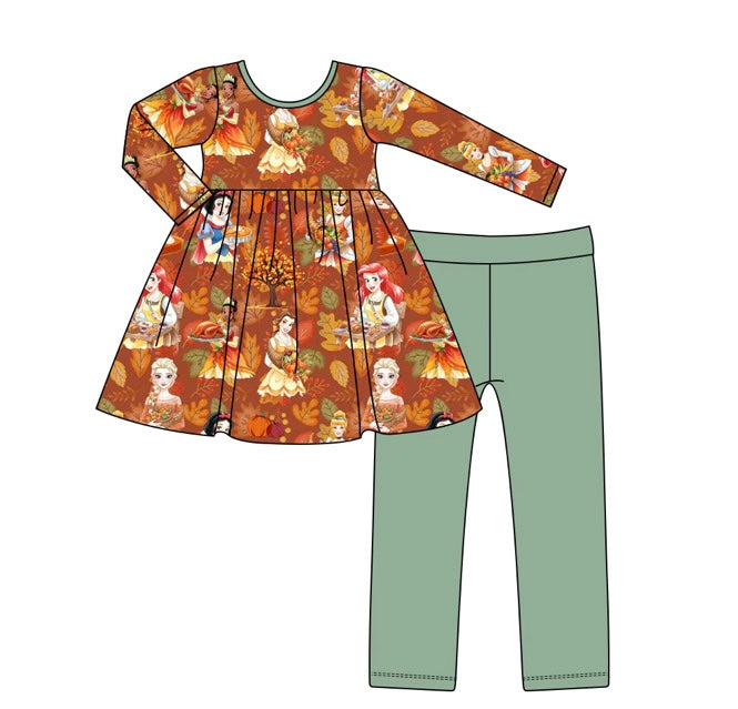 Royal Thanksgiving Twirl 2 Piece set with Leggings PreOrder