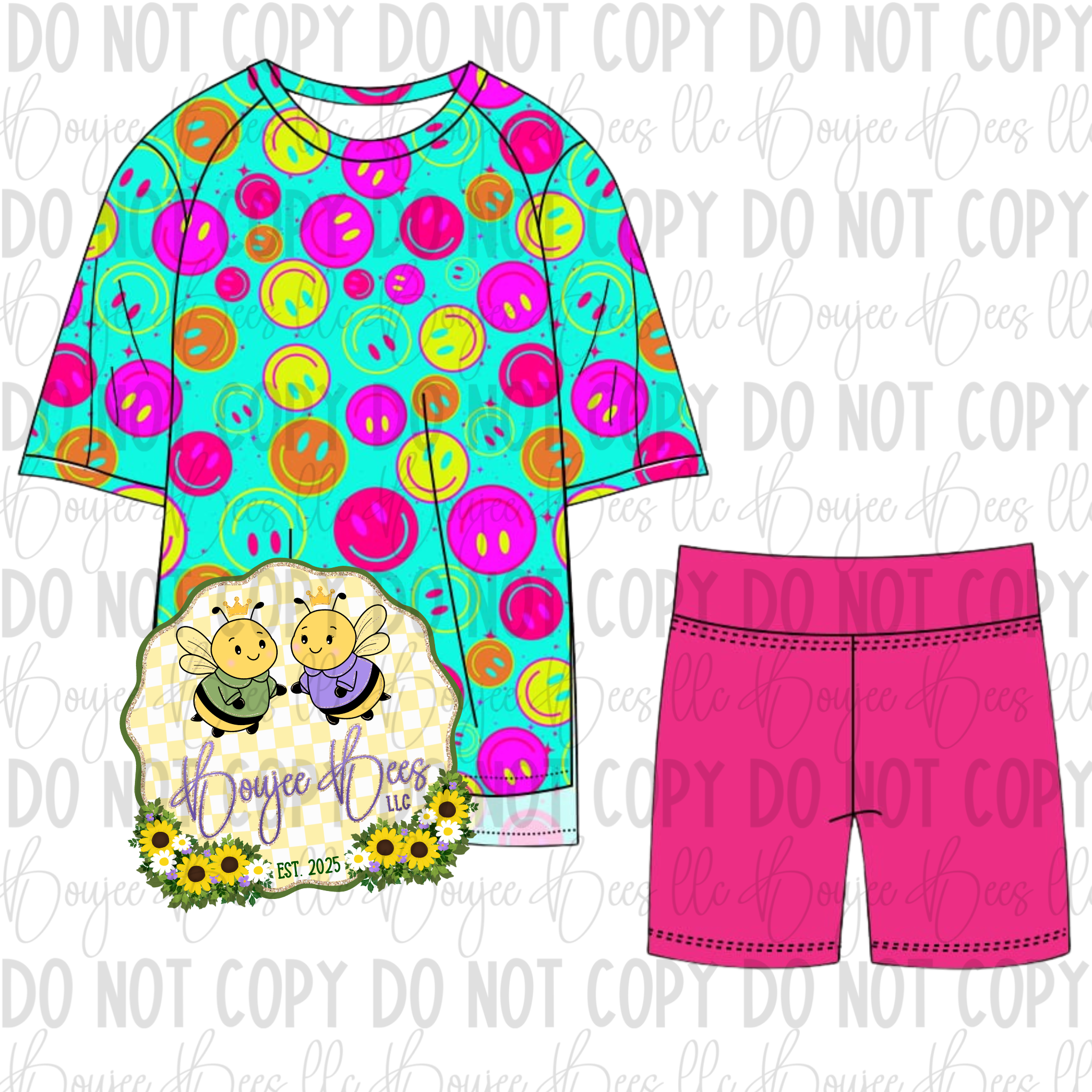 Neon Adult Shorts Set