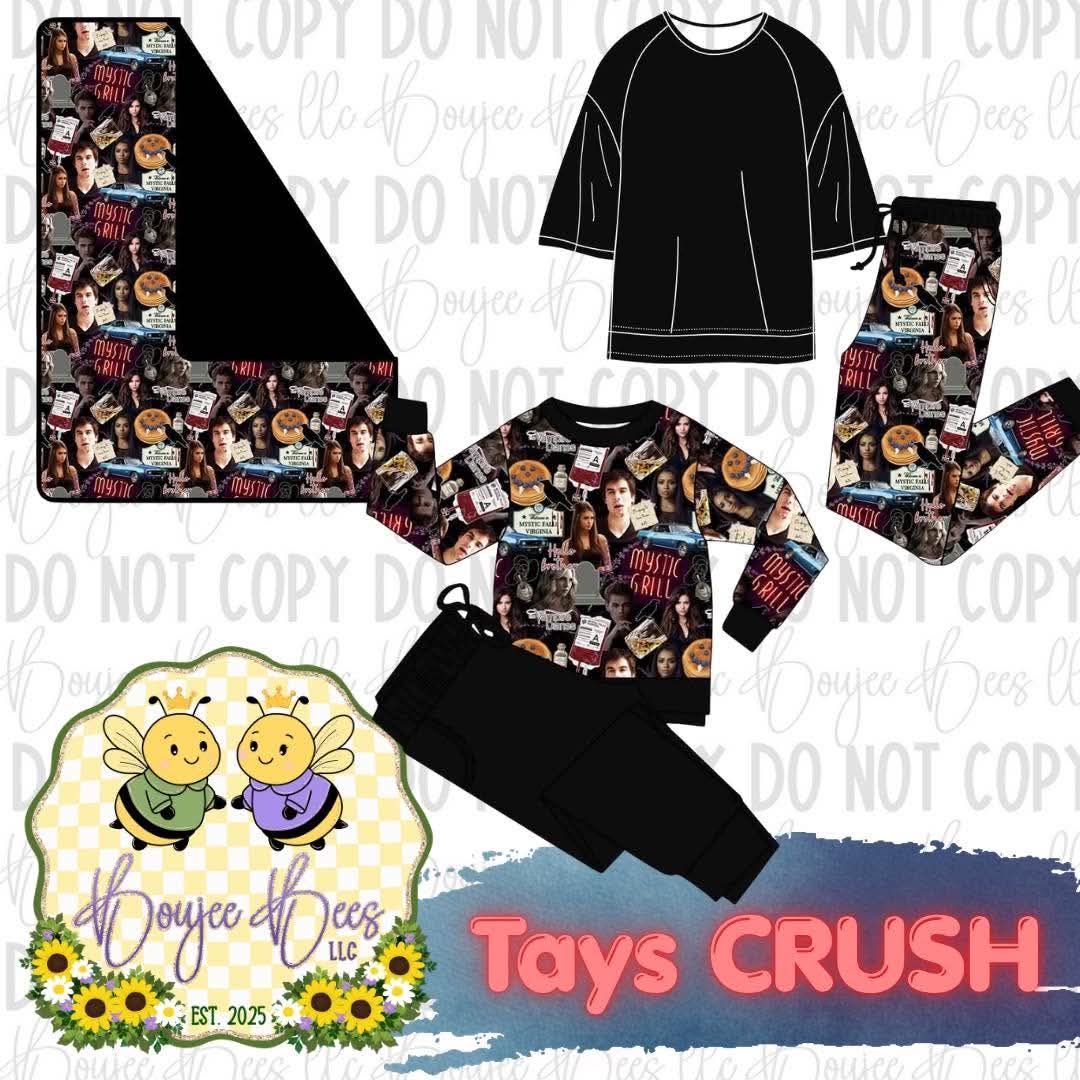 Tay’s Crush Adult Bamboo Tee & Black Joggers Set