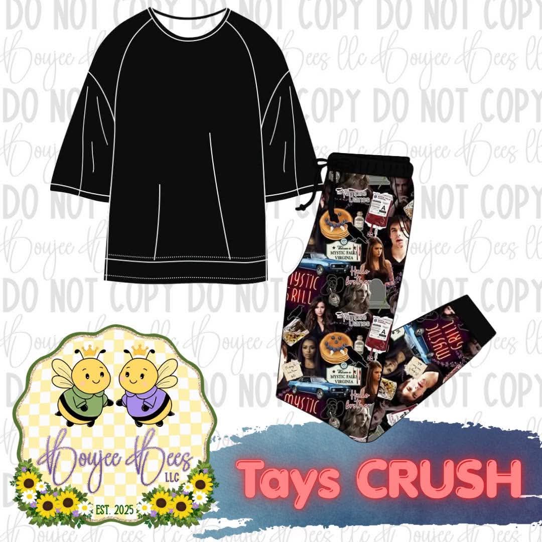 Tay’s Crush Adult Bamboo Tee & Black Joggers Set