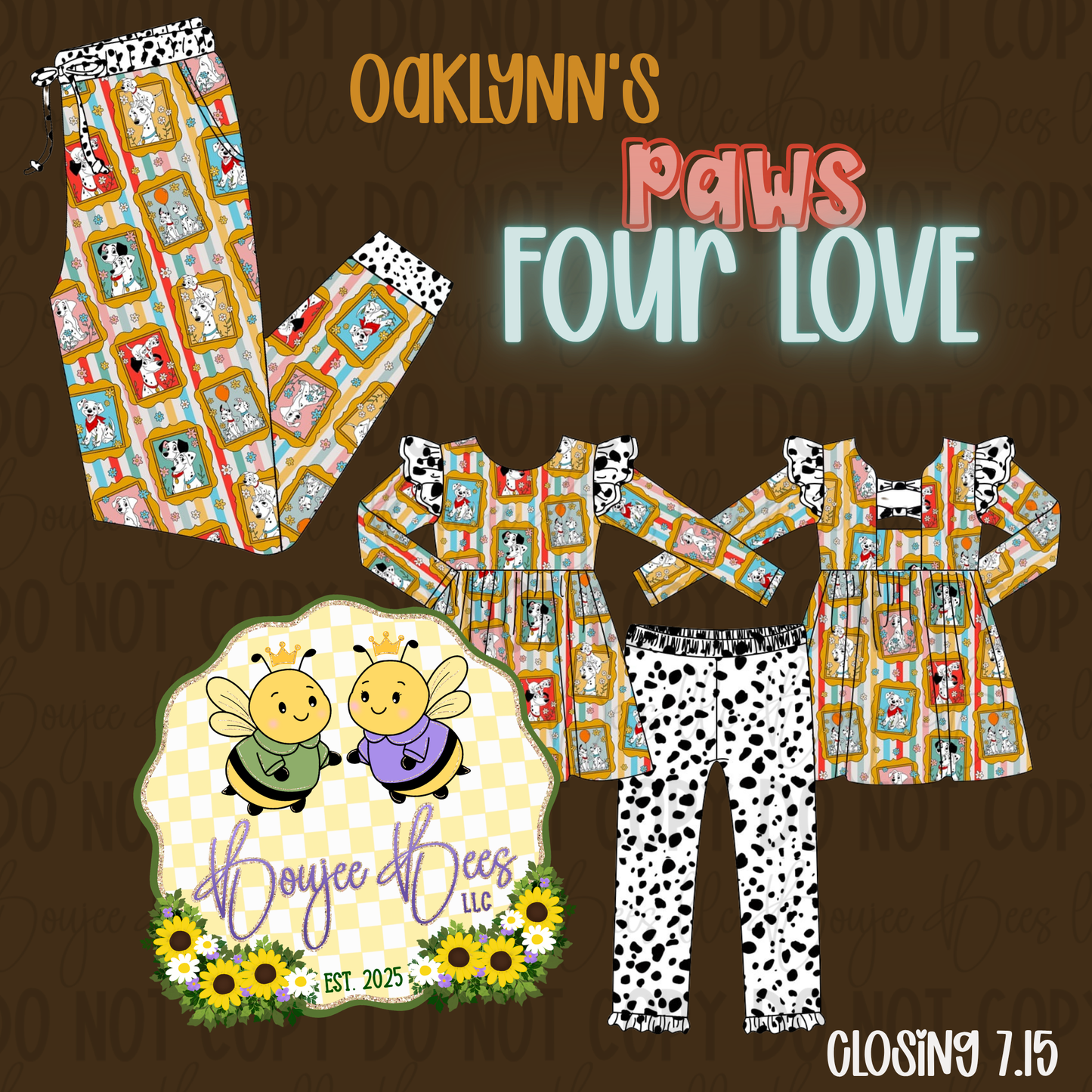 Oaklynn’s Paws Four Love 2 Piece Peplum Set