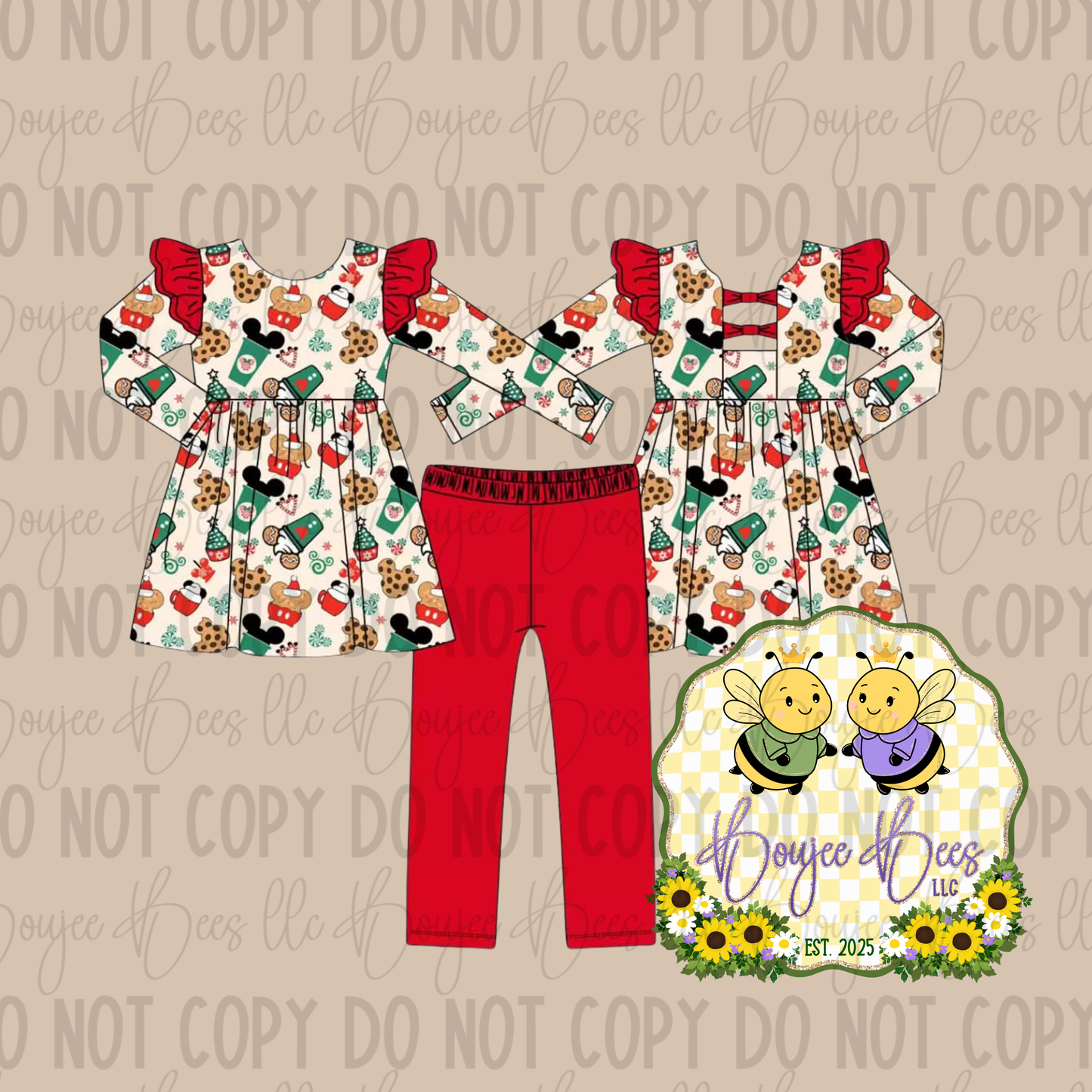 Christmas Cuties Throw Back Peplum 2 Piece Set