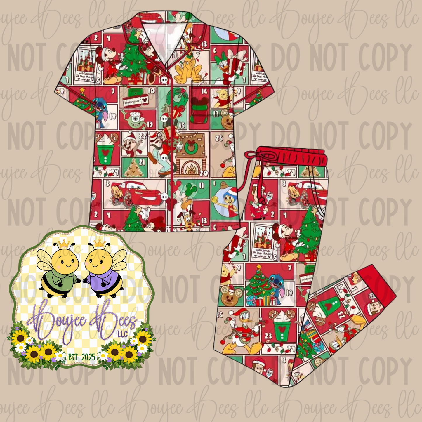 Christmas Advent Throw Back 2 Piece Set
