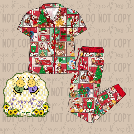 Christmas Advent Throw Back 2 Piece Set