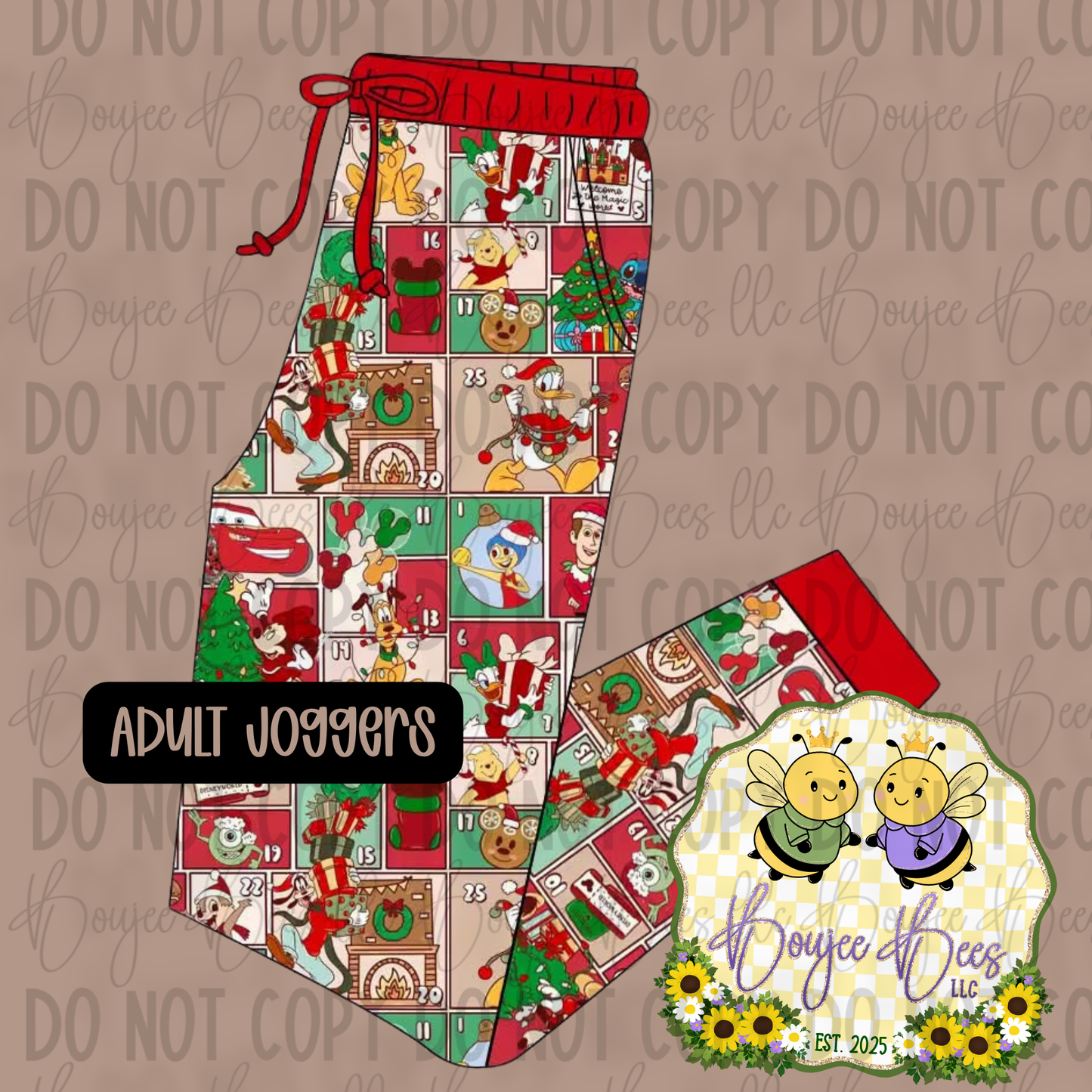 Christmas Advent Throw Back Adult Joggers