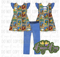 Hakuna Matoddler Bow Back Peplum 2 Piece Set