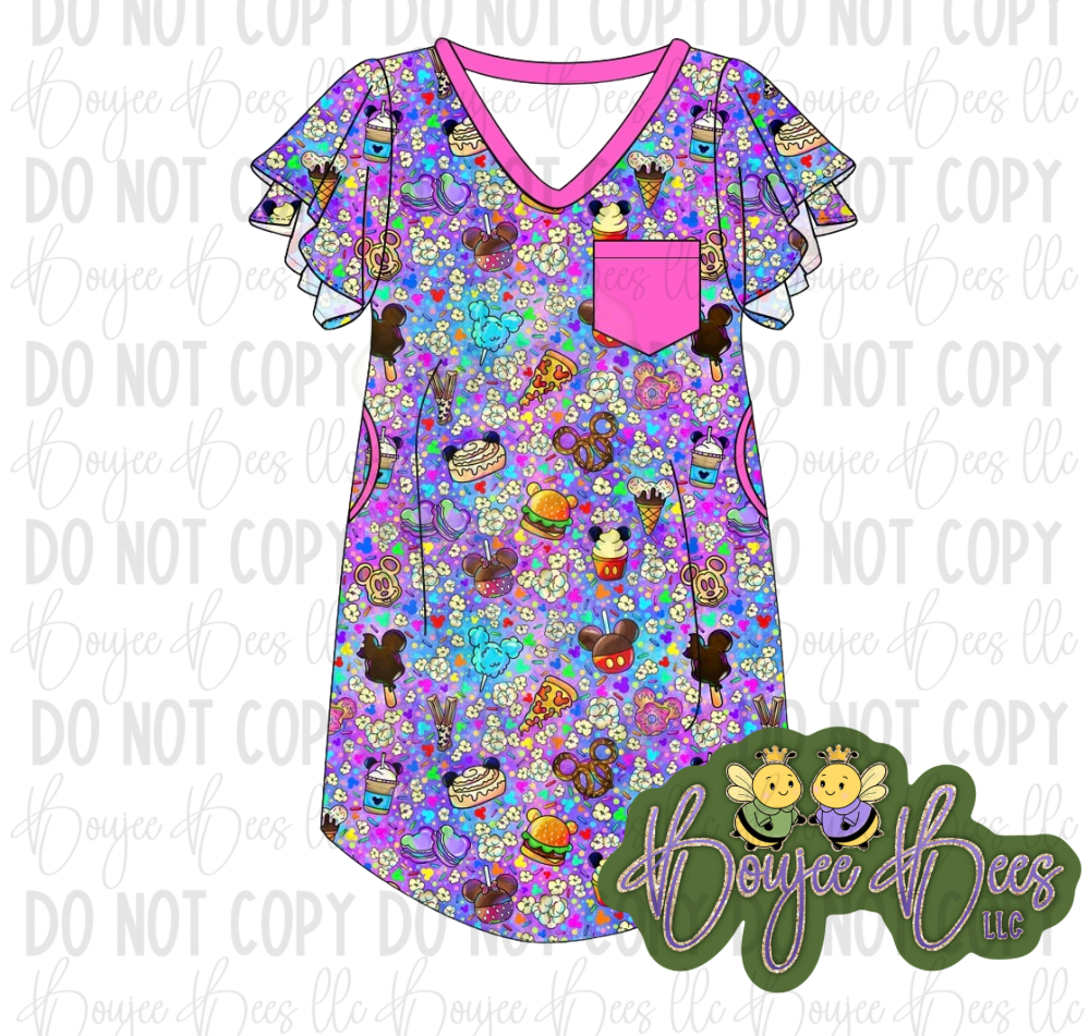 Late Night Snacks Adult Nightgown