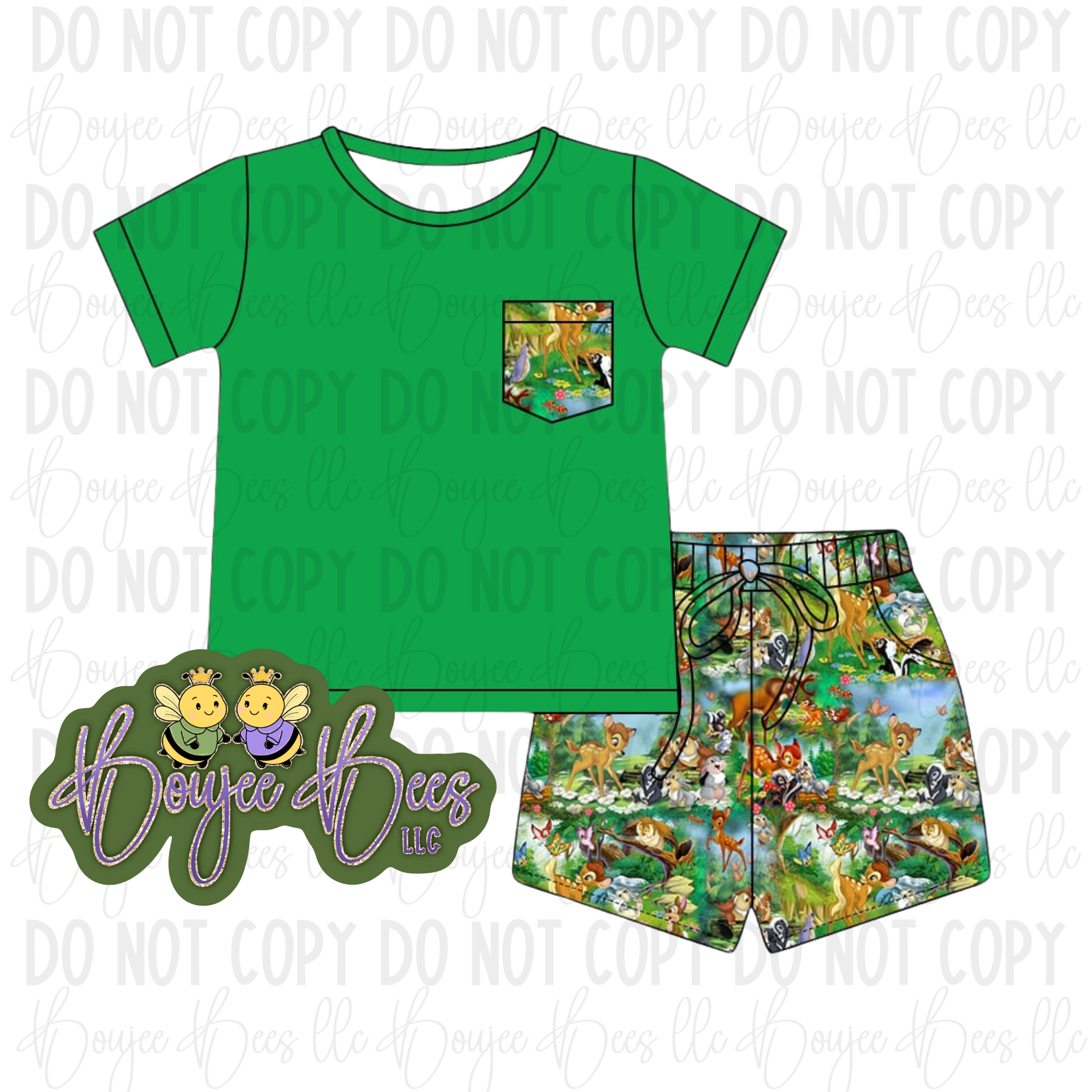 Woodland Friends 2 Piece Shorts Set