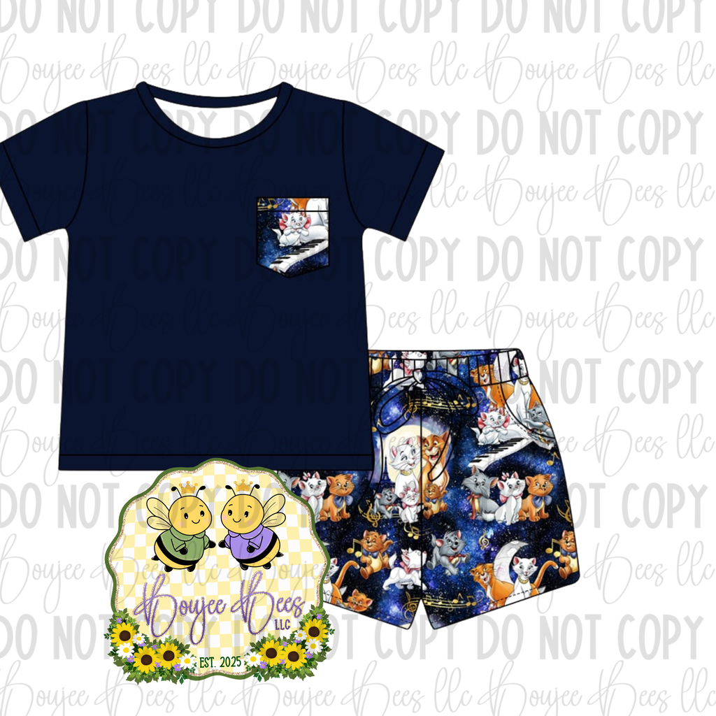 Oh Touloose 2 Piece Pocket T and Shorts Set